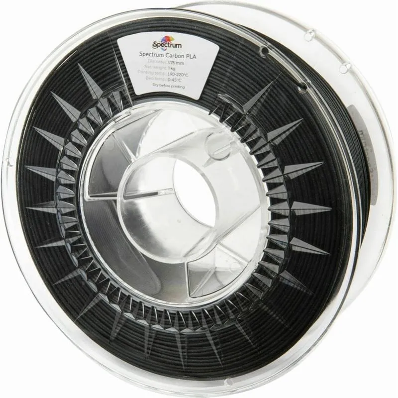 Filamento Carbon PLA Spectrum 80466 Nero 1,75 mm Alta Rigidezza Finitura Opaca - immagine 1