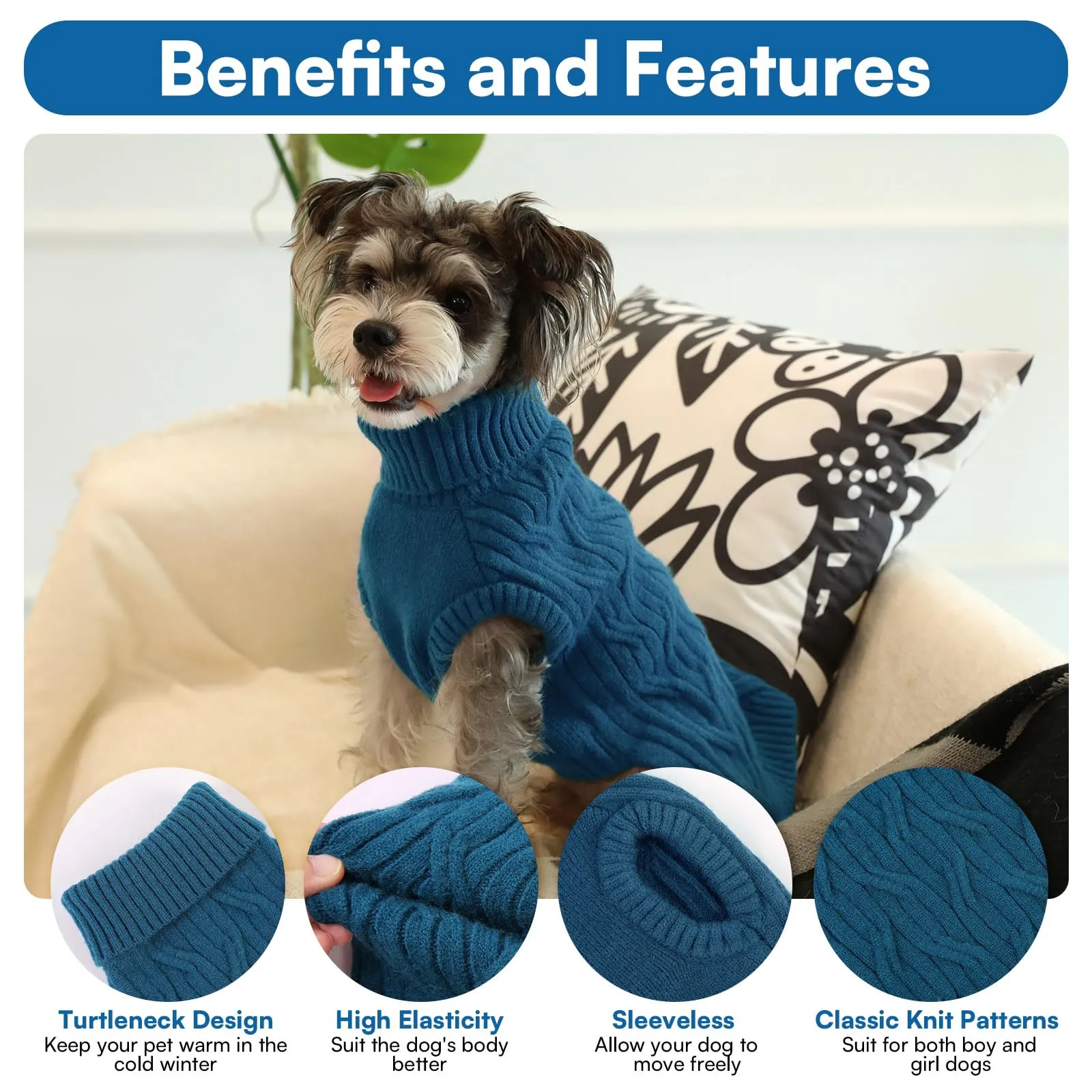 Queenmore Maglione Cane Taglia Grande - Maglione Dolcevita Caldo - immagine 4