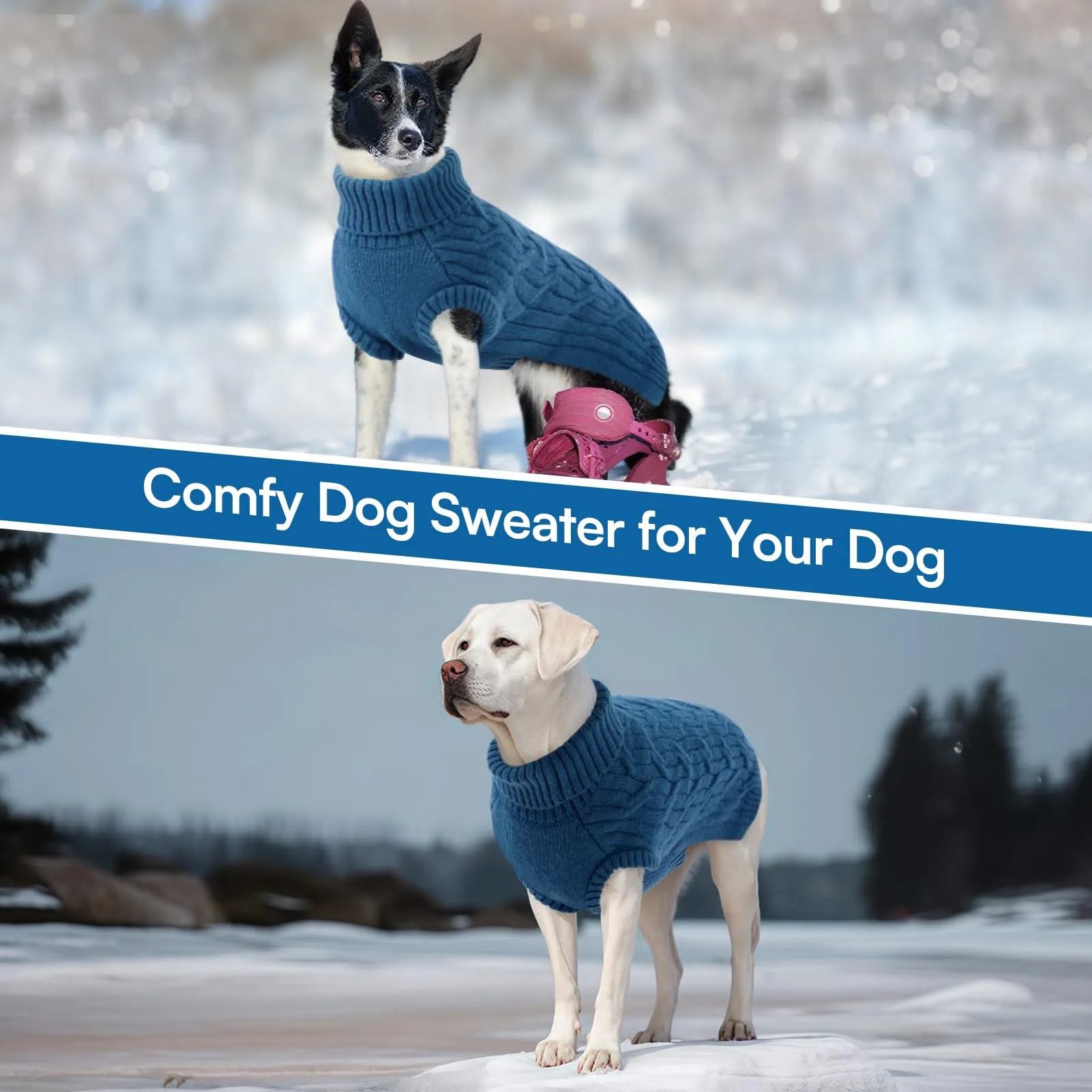 Queenmore Maglione Cane Taglia Grande - Maglione Dolcevita Caldo - immagine 7