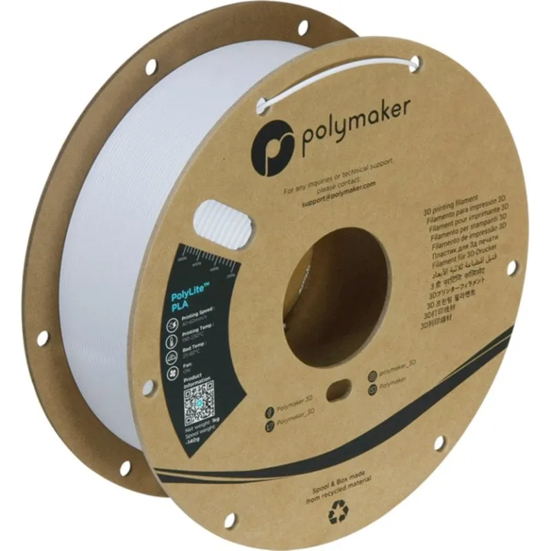 Filamento PLA Polymaker PolyLite PA02096 Bianco 1,75 mm Facile Stampa - immagine 1