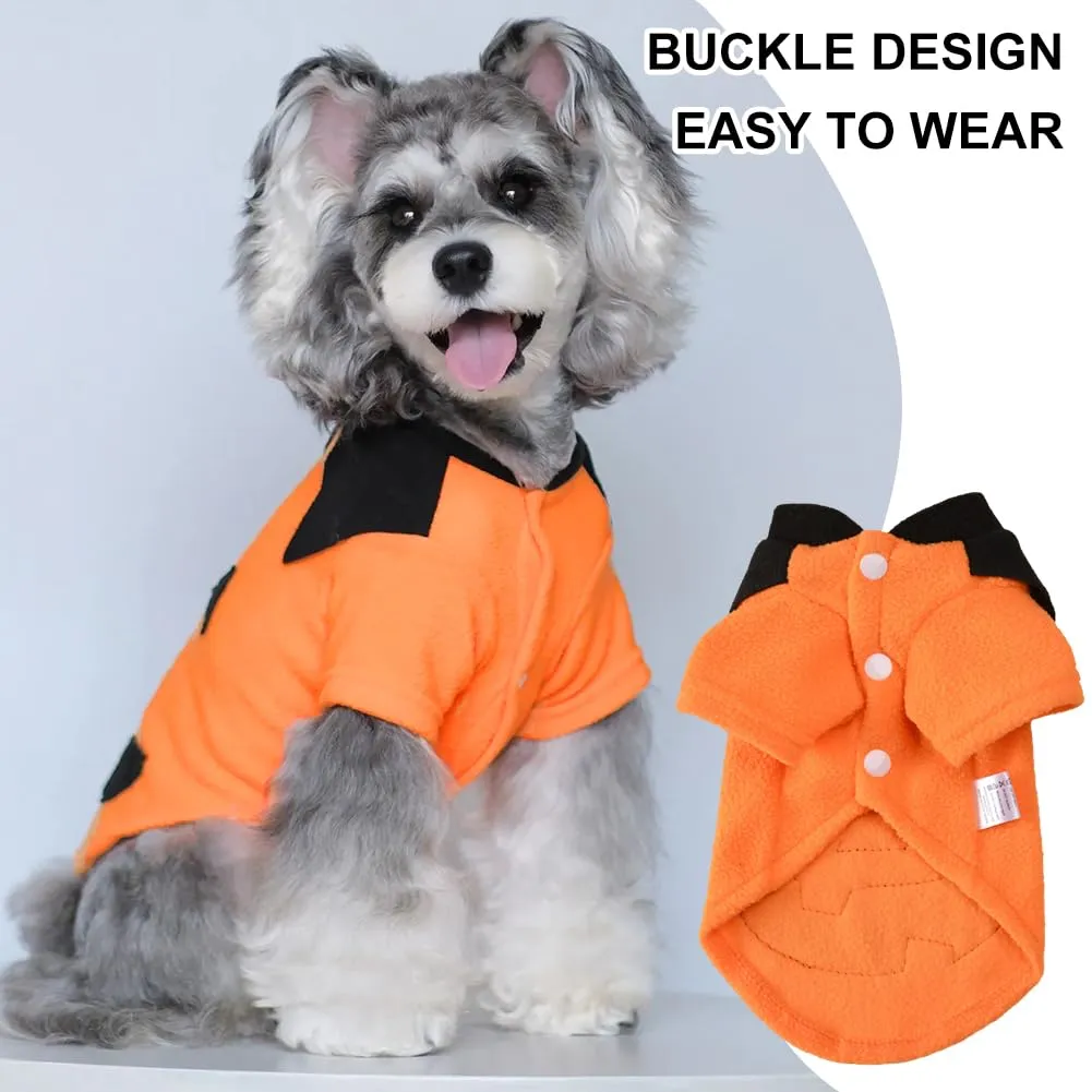 Cane Costume di Halloween, Halloween Cappotto per Animali Domestici, Abbigliamento per Animali, Cappotto Zucca per Animali Domestici, Puntelli Cosplay Decorazione di Halloween (3.5-4.5kg, L) - immagine 4