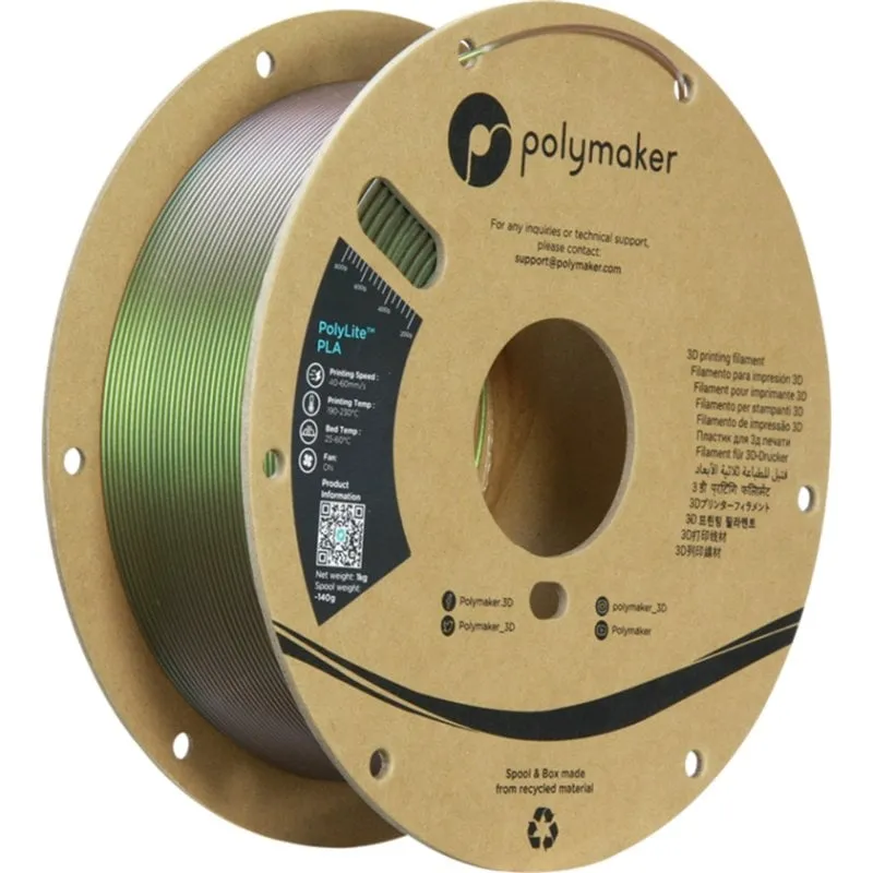 Filamento PLA Polymaker PolyLite PLA Starlight 1,75 mm Effetto Colore Cambiante - immagine 1