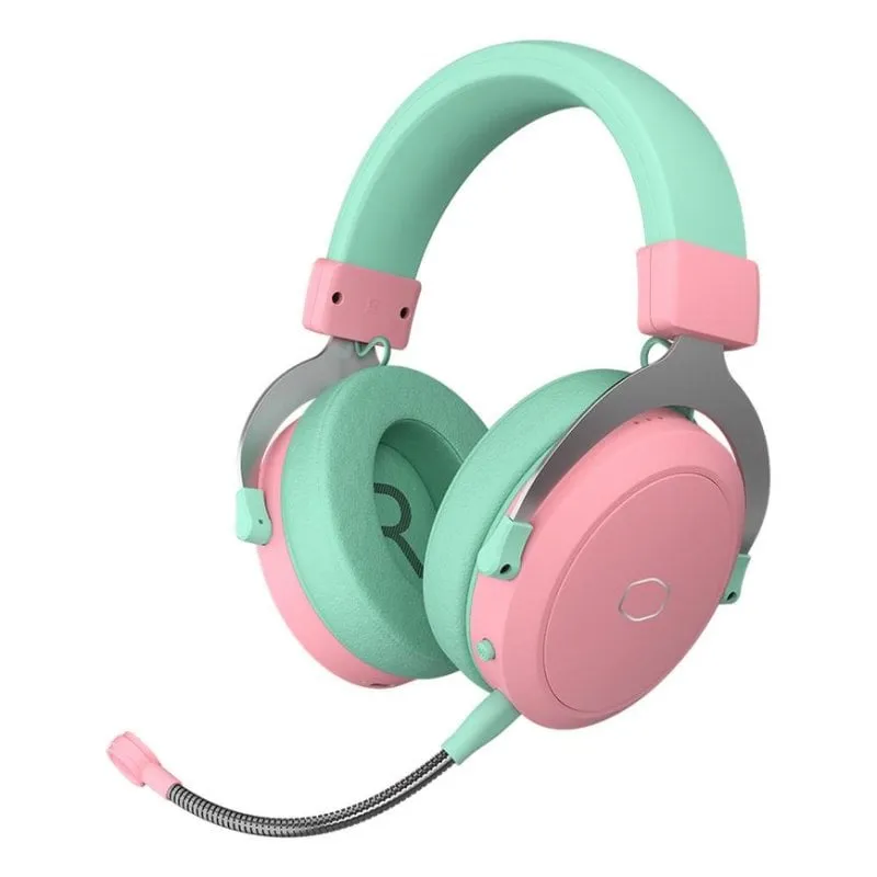 Auricolari Cooler Master CH351 Wireless e Cablati Gaming Bluetooth, 2.4 GHz e Jack 3,5 mm, Microfono Rimovibile, Nero Verde Rosa - immagine 1