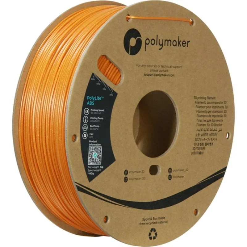 Filamento ABS Polymaker PolyLite Galaxy ABS Arancione 1,75 mm Effetto Brillante - immagine 1