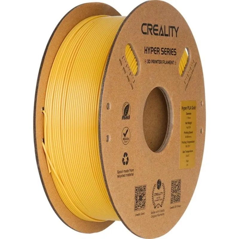 Filamento PLA Creality Hyper PLA Oro 1,75 mm Alta Velocità Estrusione Stabile - immagine 1
