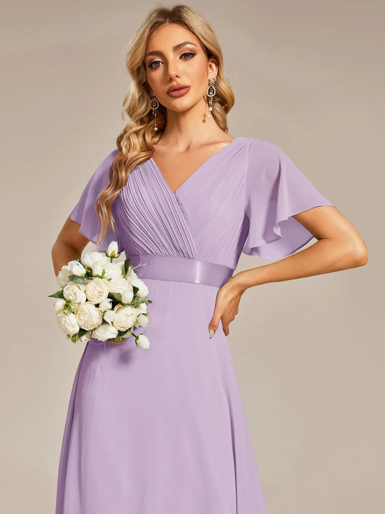 Ever Pretty Abito da cerimonia lungo donna scollo a V - immagine 3