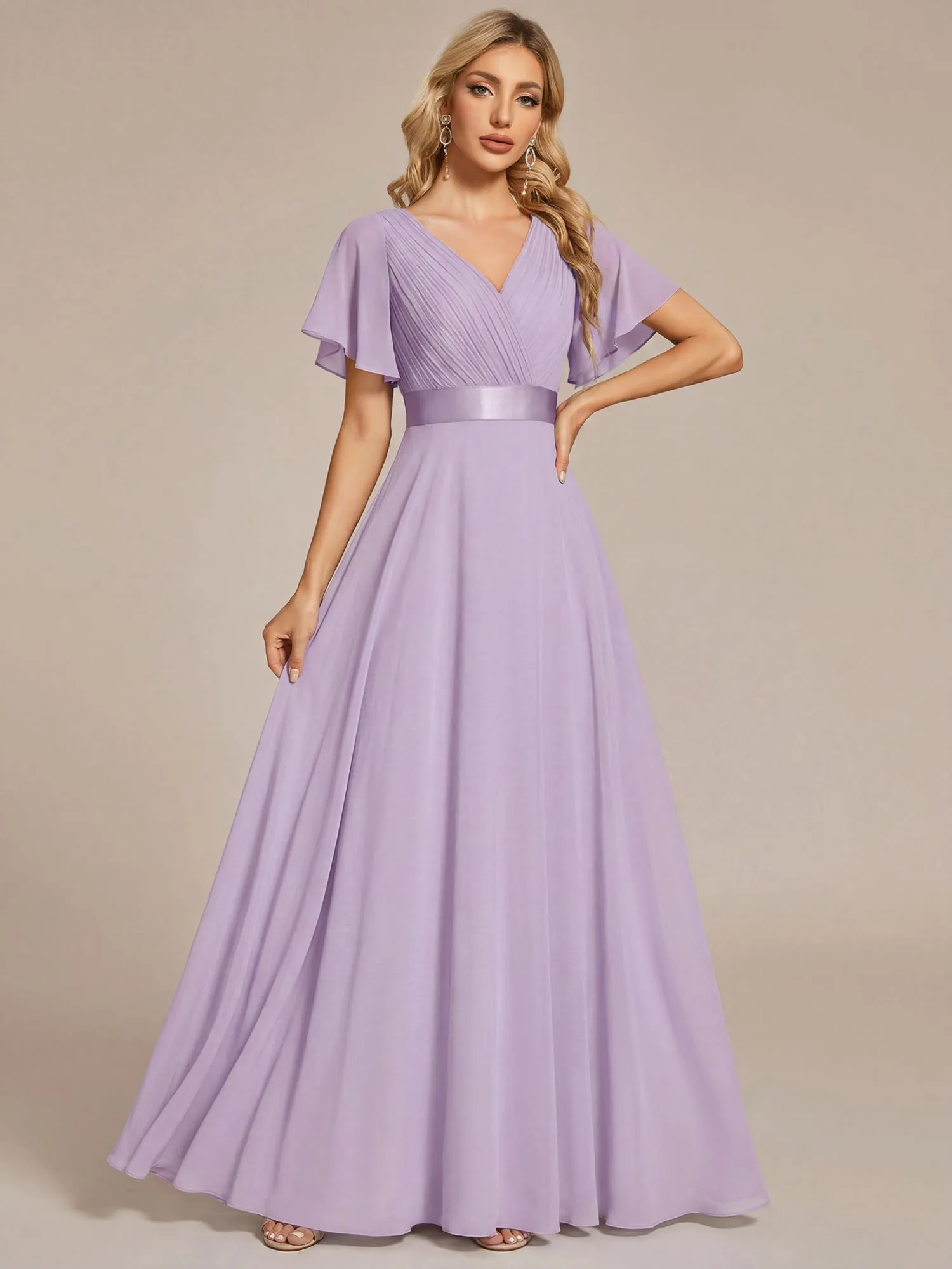 Ever Pretty Abito da cerimonia lungo donna scollo a V - immagine 4