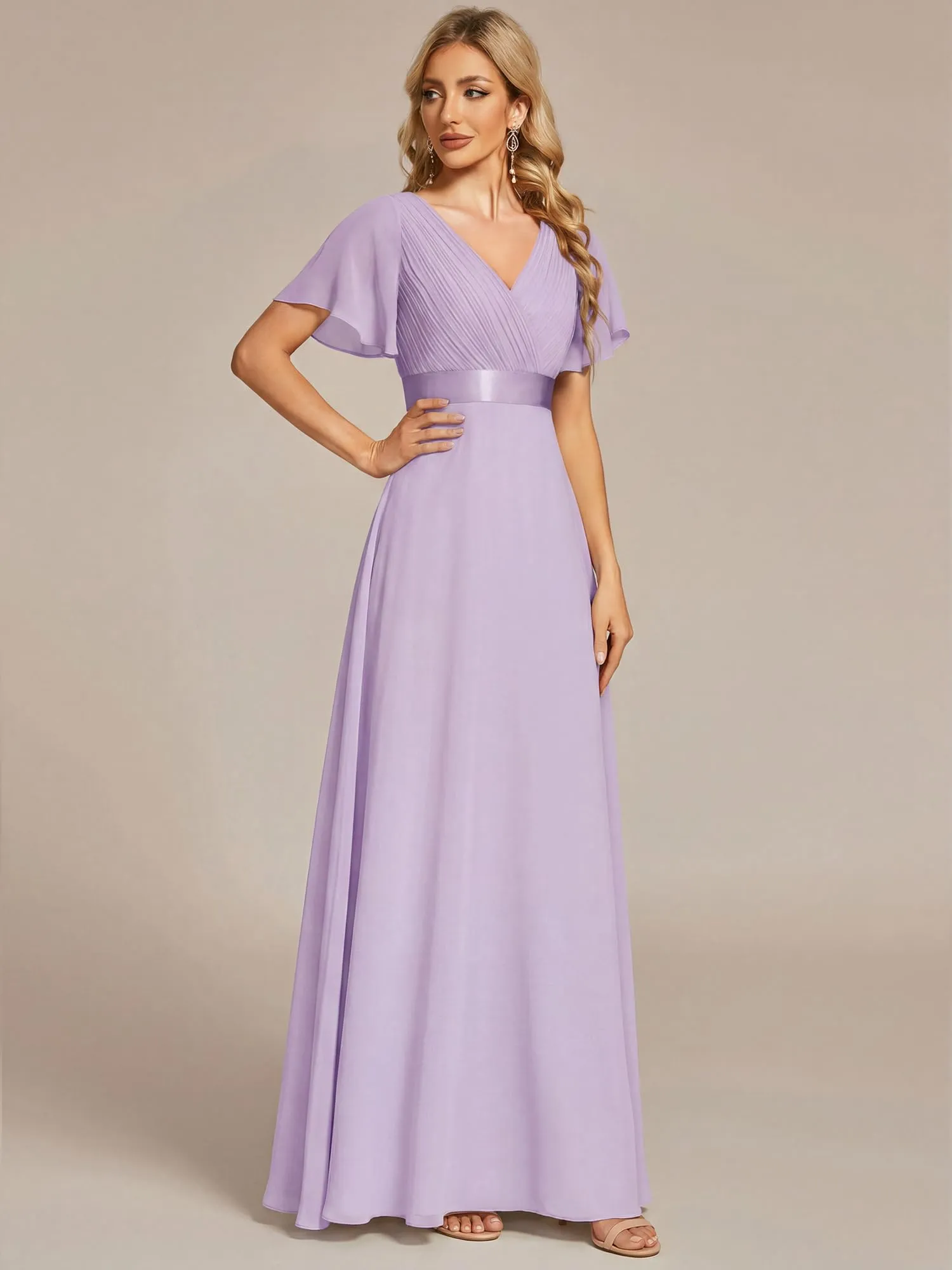 Ever Pretty Abito da cerimonia lungo donna scollo a V - immagine 5