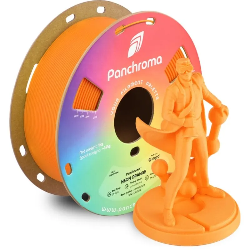 Filamento PLA Polymaker Panchroma Neon Arancione 1,75 mm UV Attivo Alta Luminosità - immagine 1