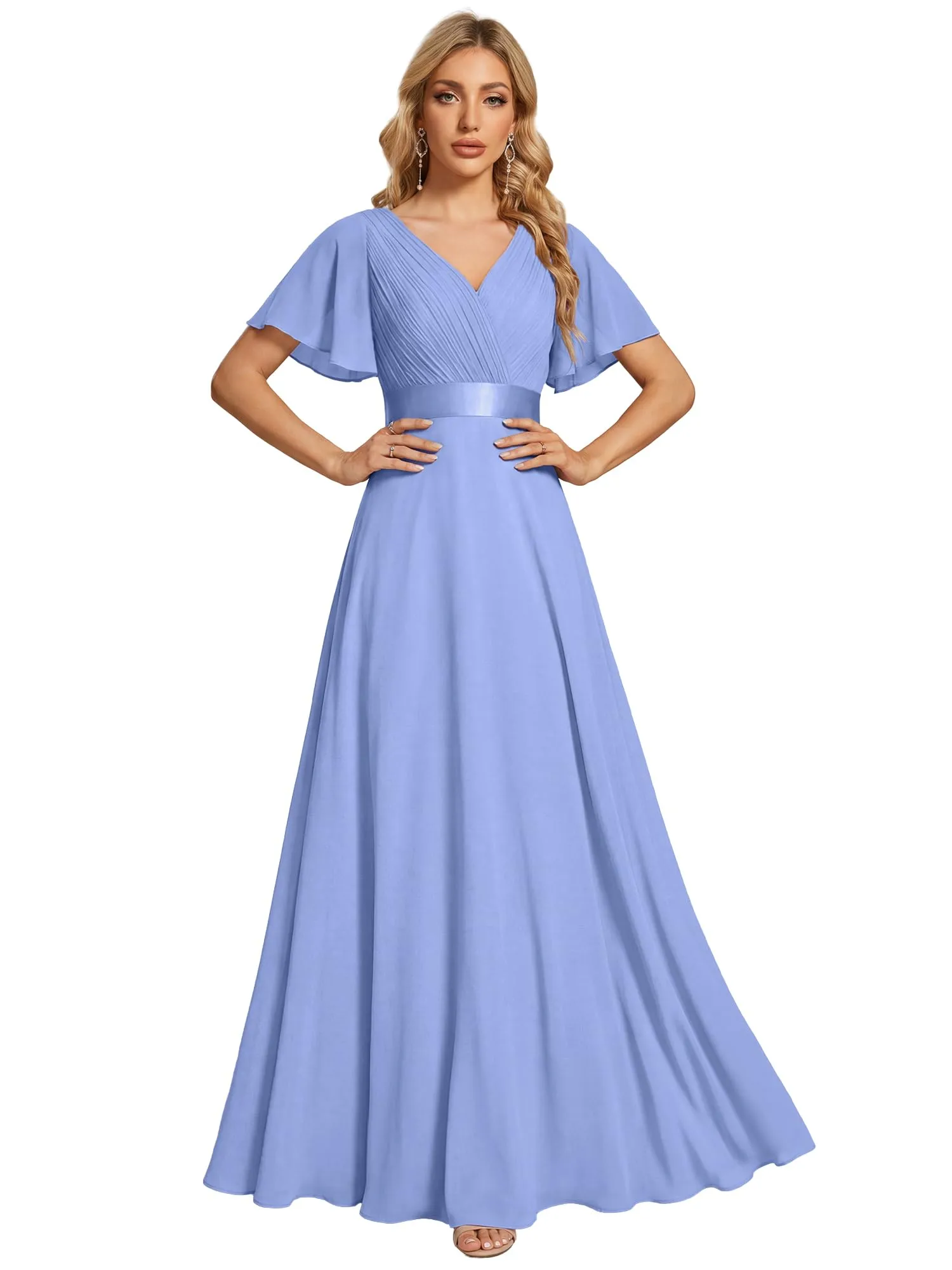 Ever Pretty Abito da cerimonia lungo donna scollo a V - immagine 1