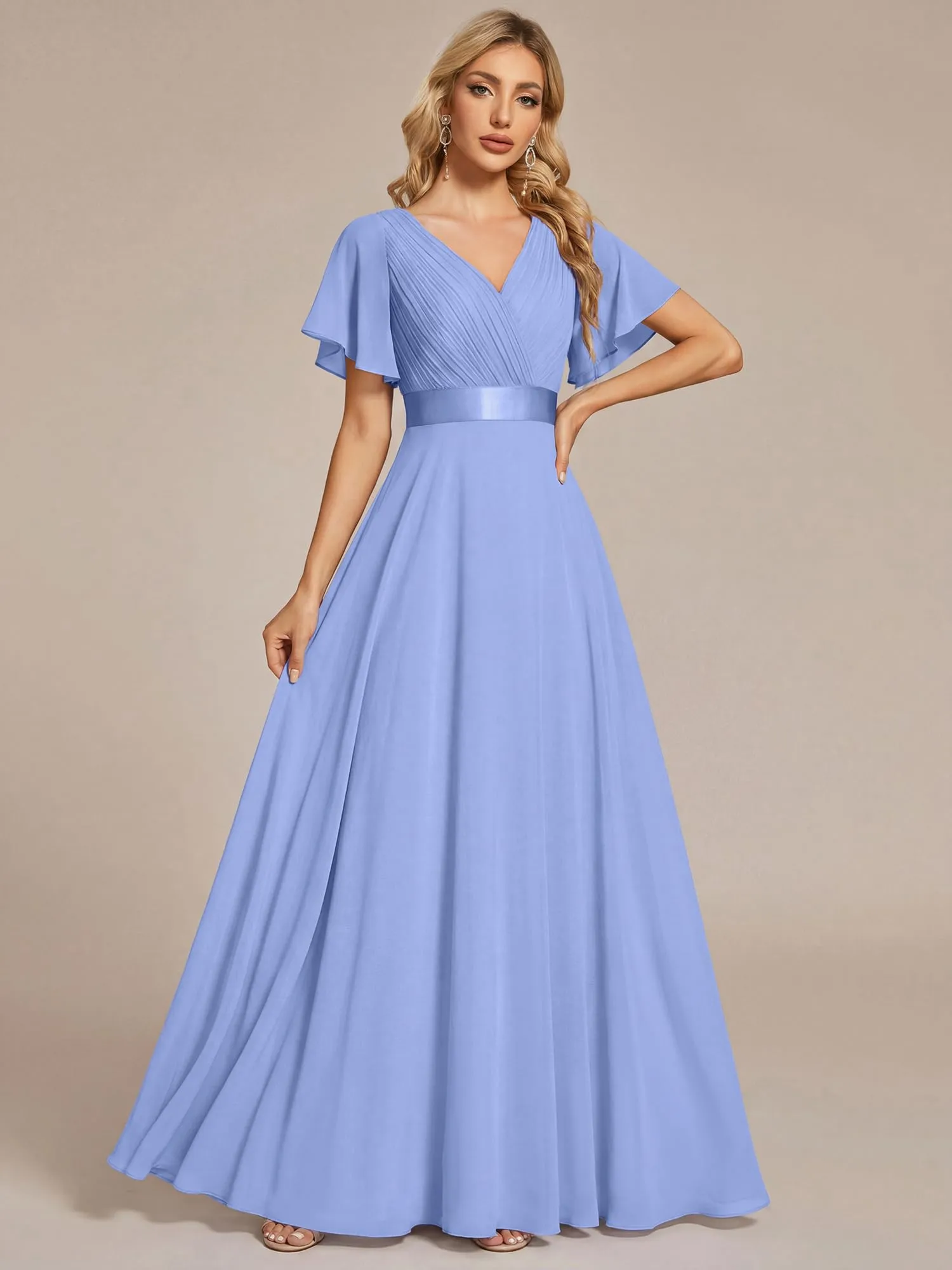 Ever Pretty Abito da cerimonia lungo donna scollo a V - immagine 2