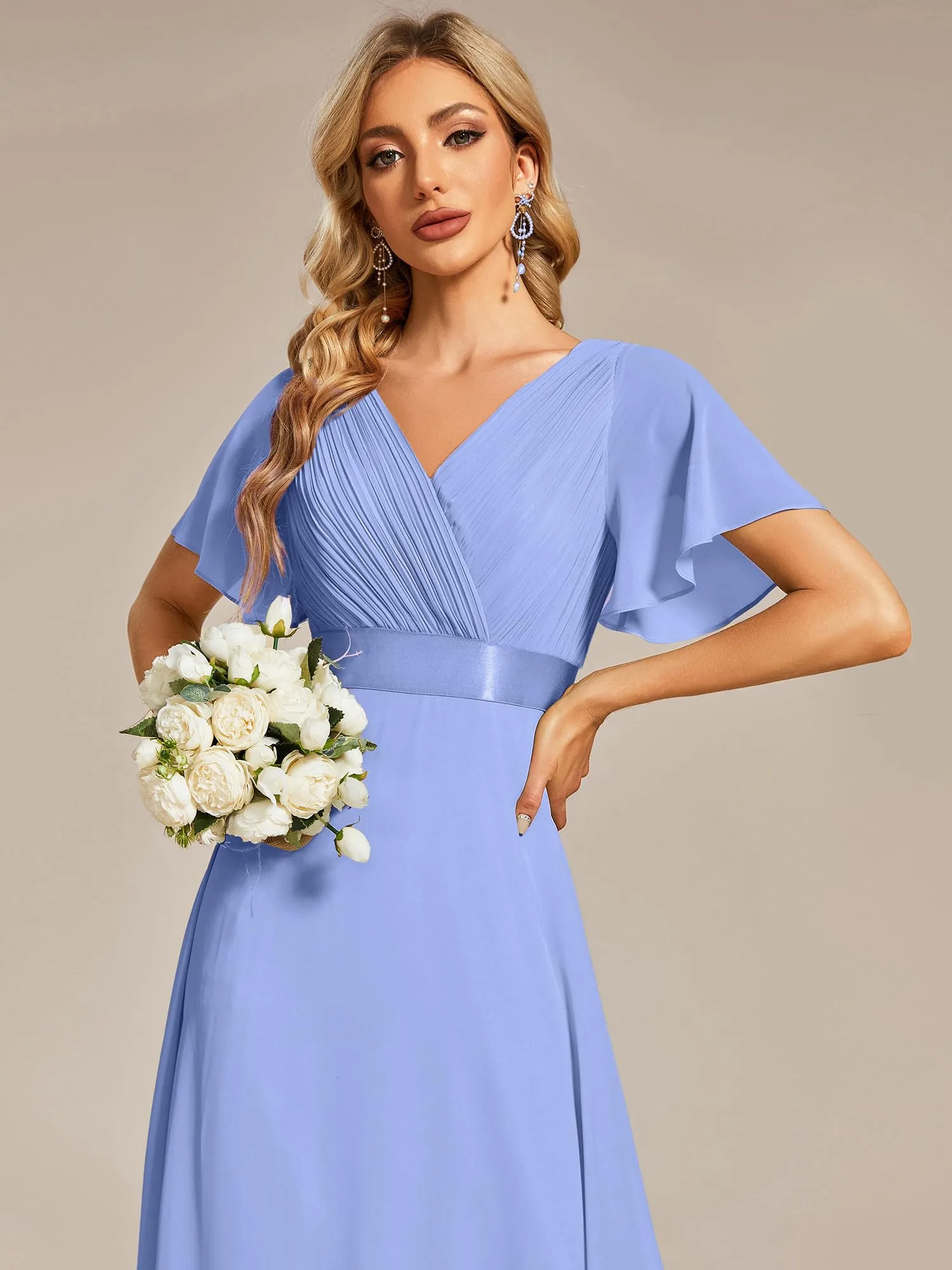 Ever Pretty Abito da cerimonia lungo donna scollo a V - immagine 3