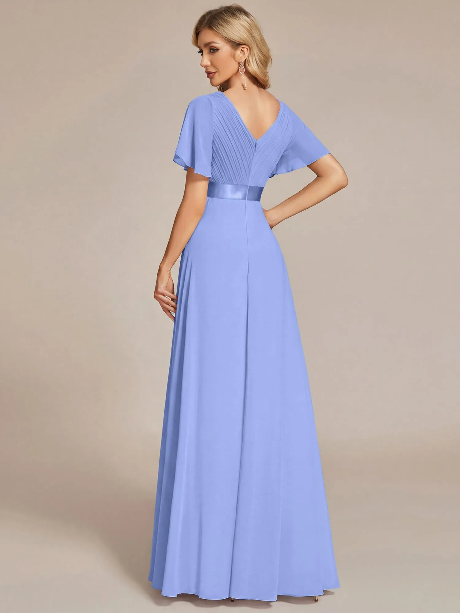 Ever Pretty Abito da cerimonia lungo donna scollo a V - immagine 5