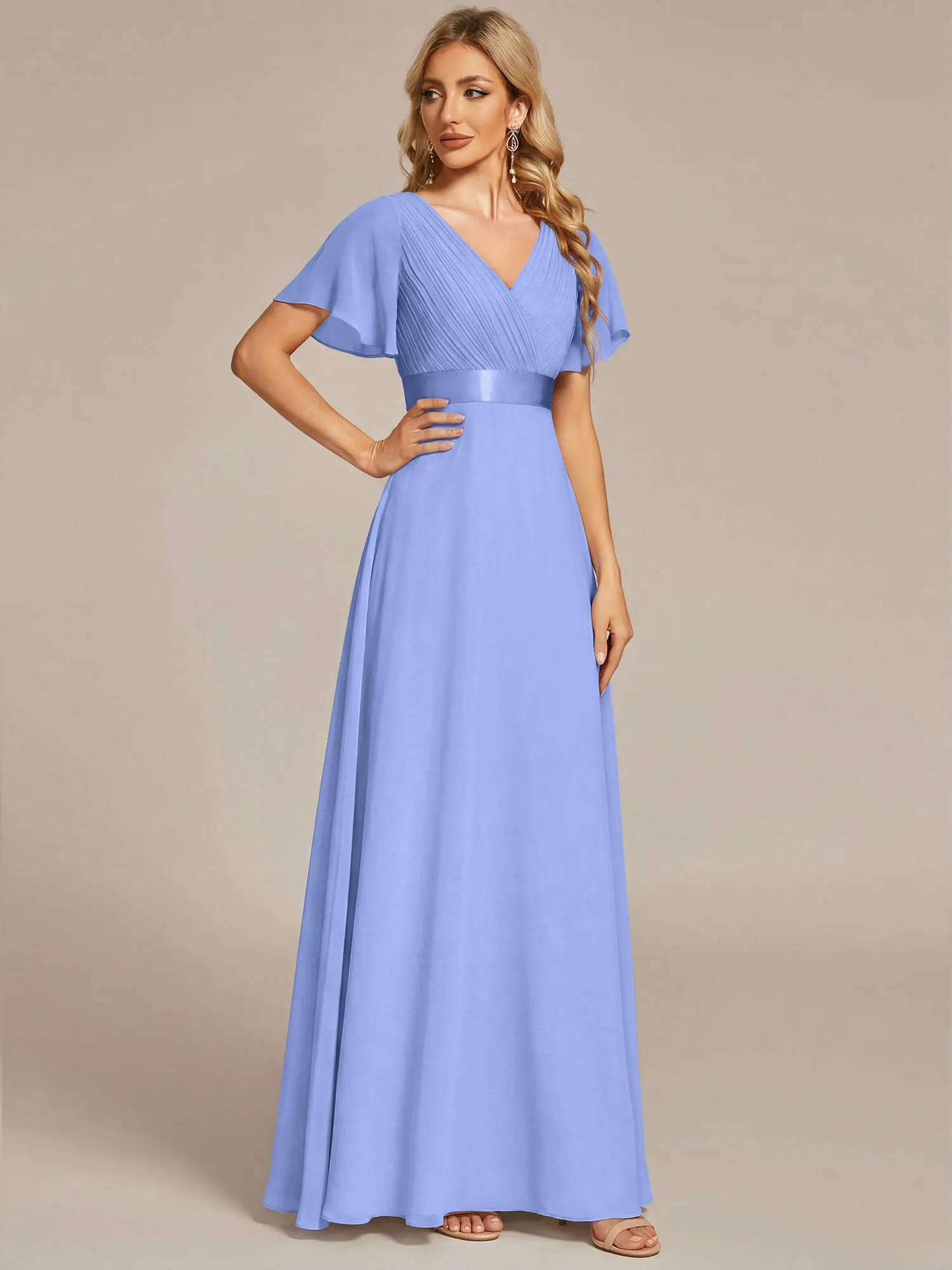 Ever Pretty Abito da cerimonia lungo donna scollo a V - immagine 4