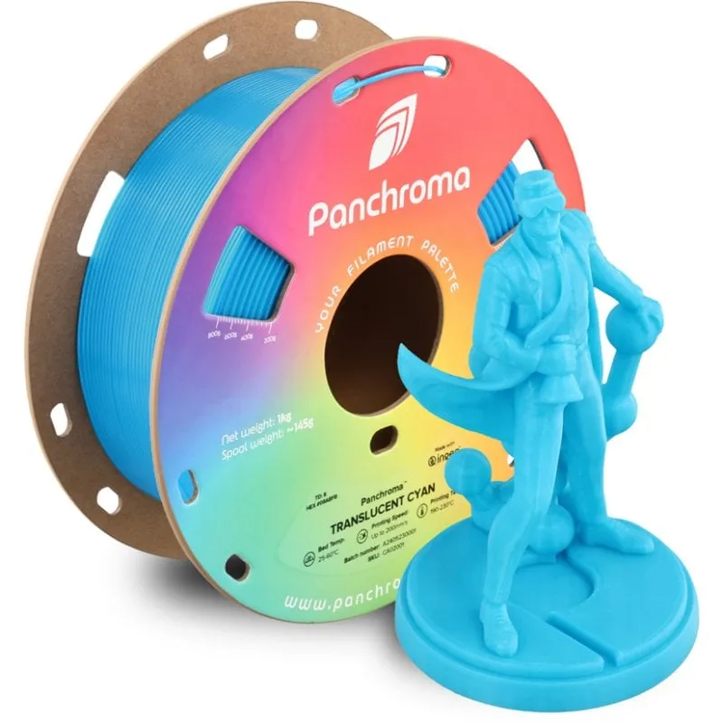 Filamento PLA Polymaker Panchroma Translucent Blu 1,75 mm Effetto Traslucido - immagine 1