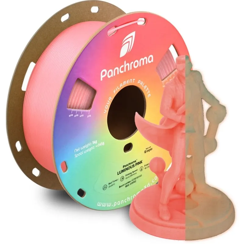 Filamento PLA Polymaker Panchroma Luminous Rosa 1,75 mm Glow-in-the-Dark Alta Resistenza - immagine 1