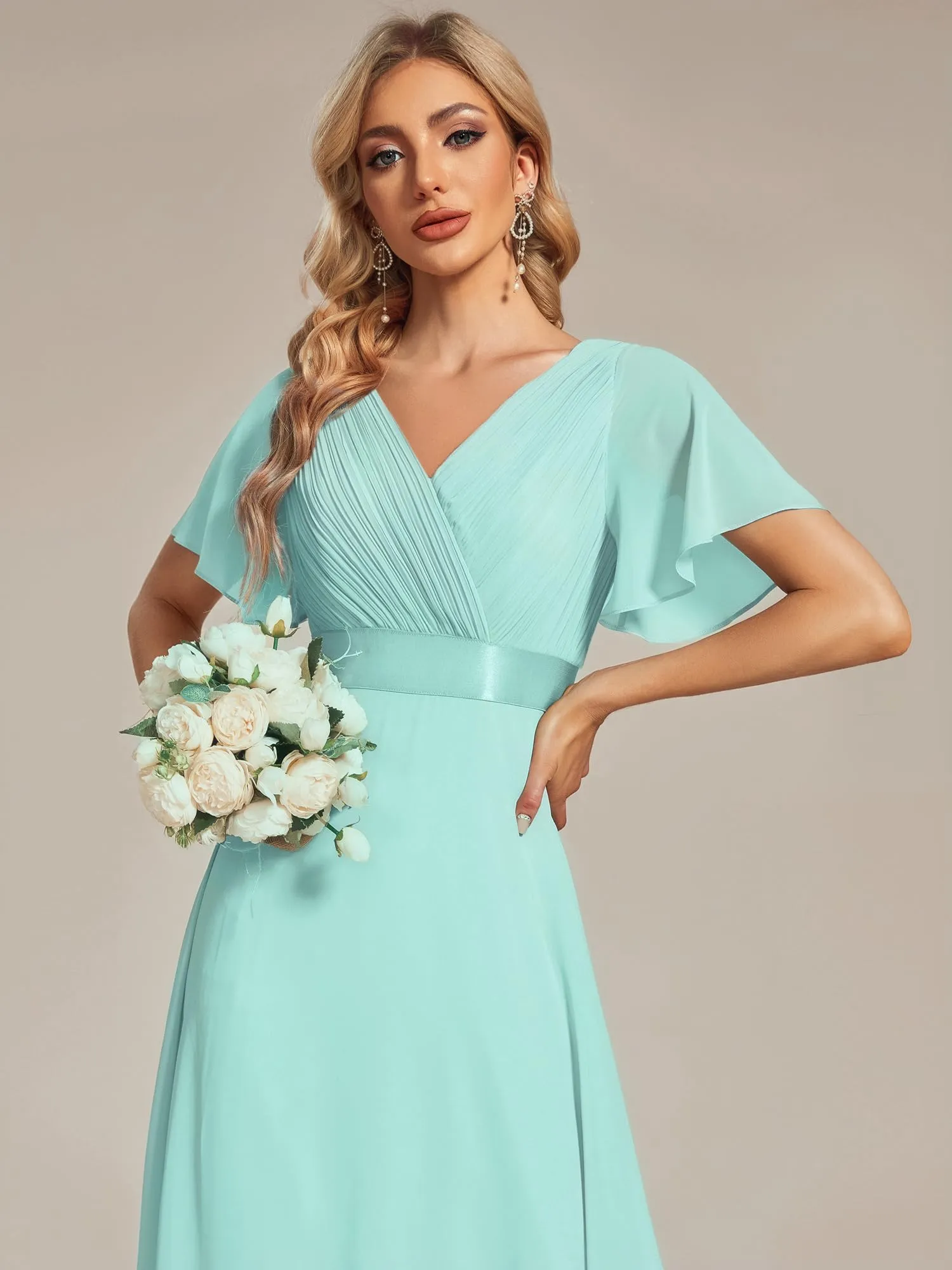 Ever Pretty Abito da cerimonia lungo donna scollo a V - immagine 3