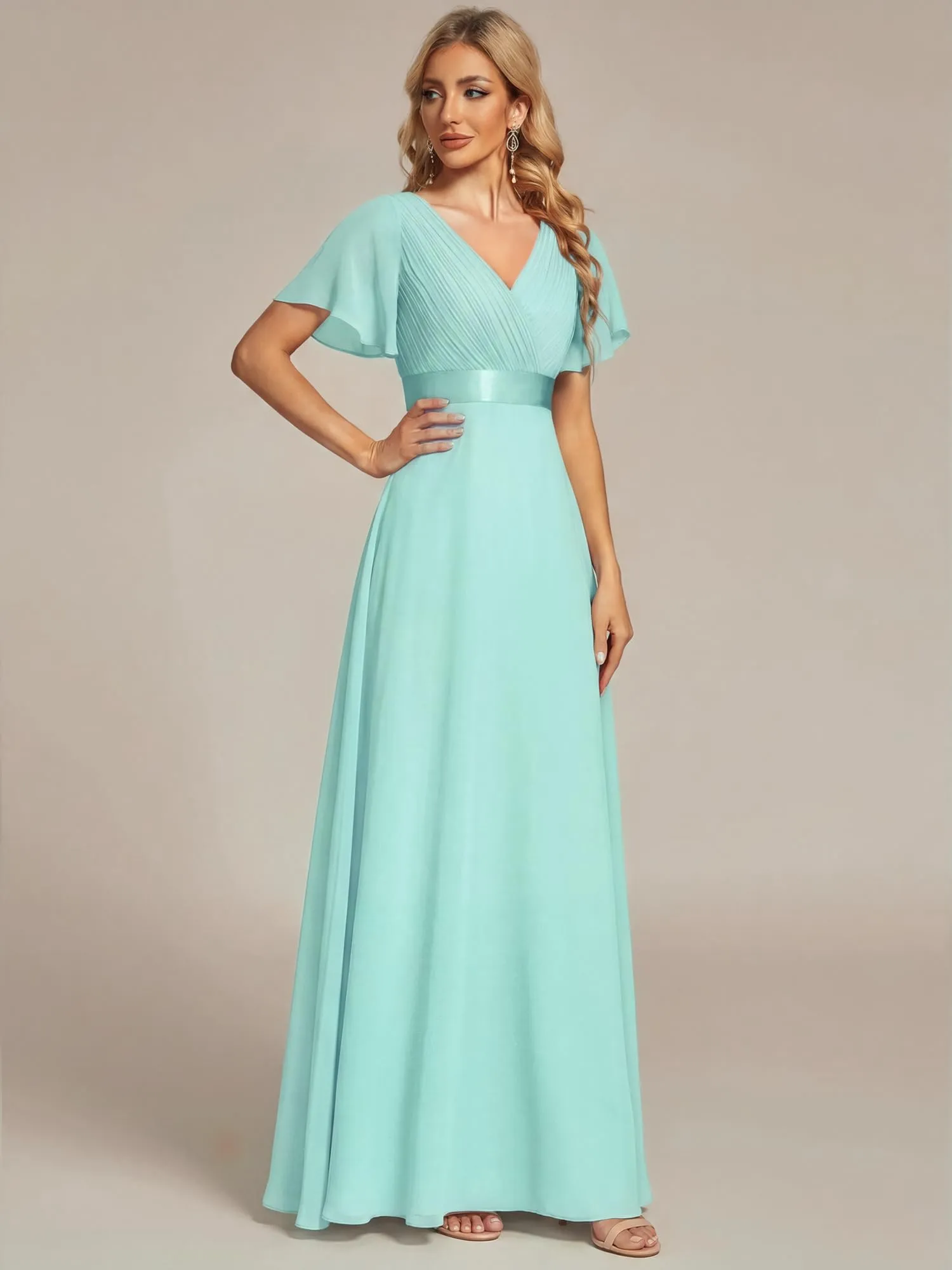 Ever Pretty Abito da cerimonia lungo donna scollo a V - immagine 5