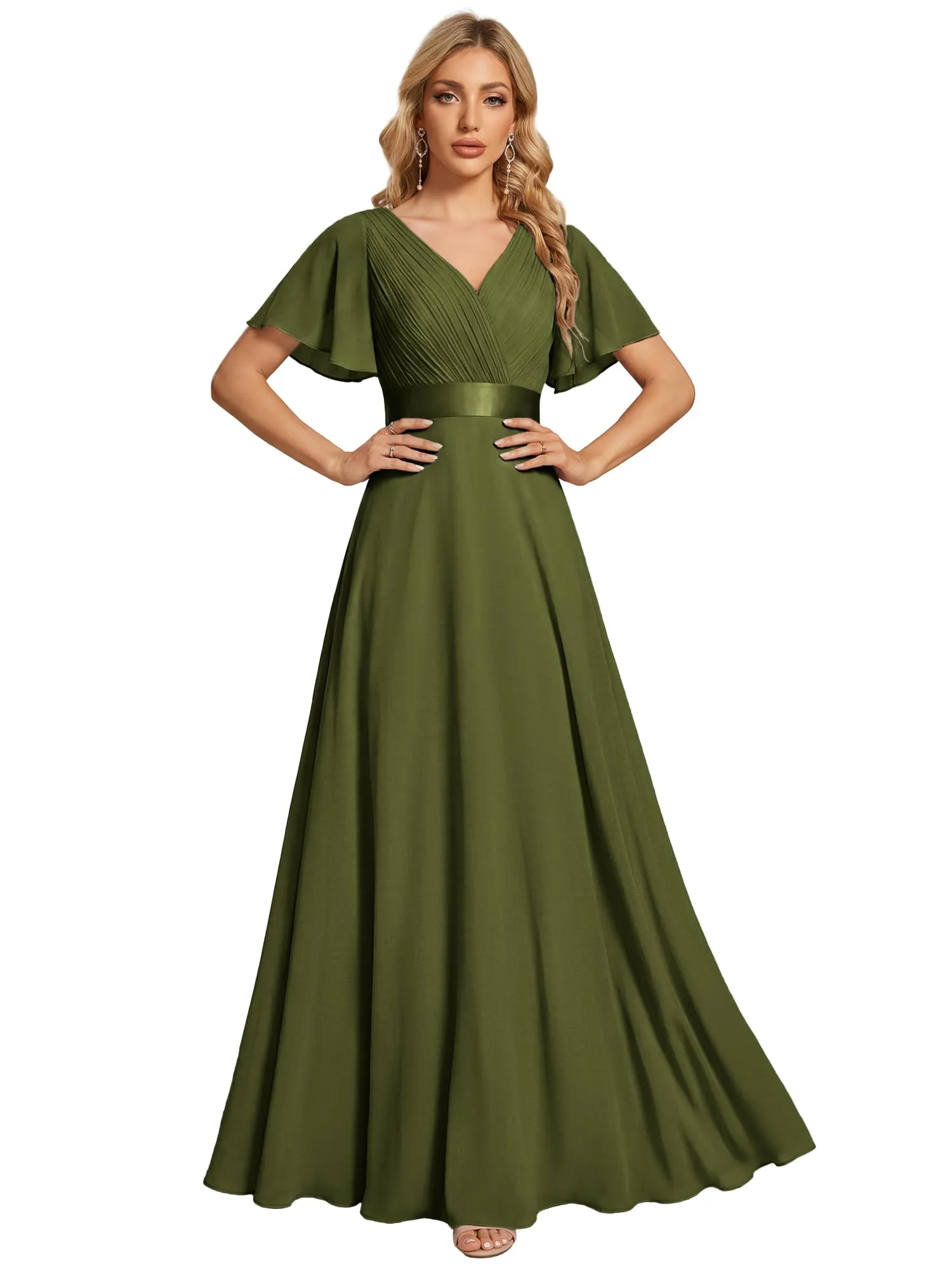 Ever Pretty Abito da cerimonia lungo donna scollo a V - immagine 1