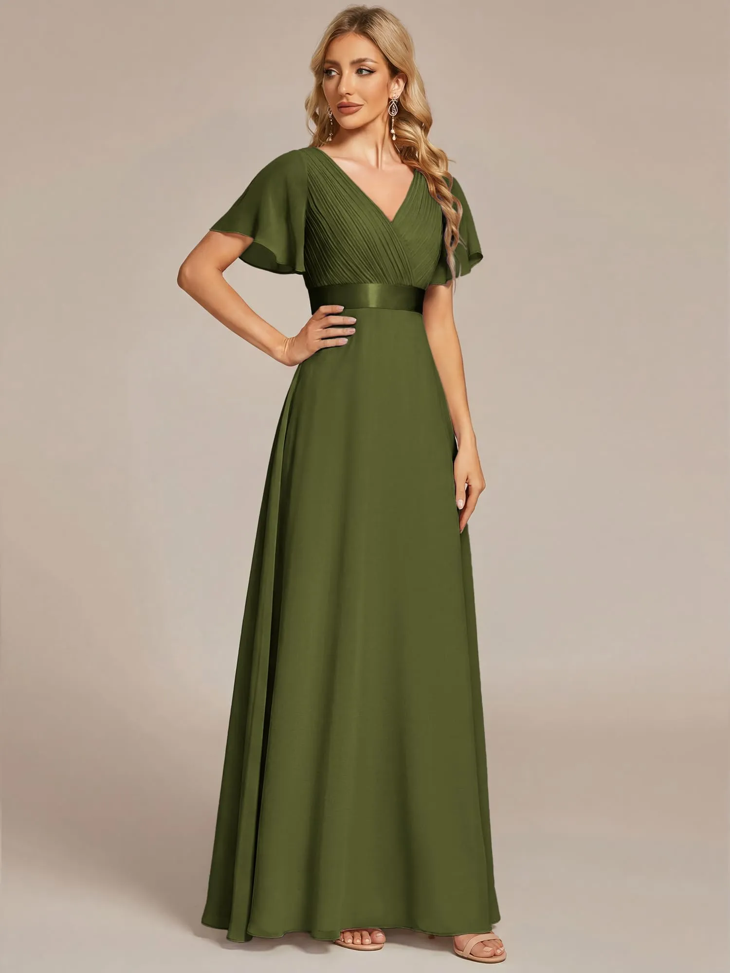 Ever Pretty Abito da cerimonia lungo donna scollo a V - immagine 3