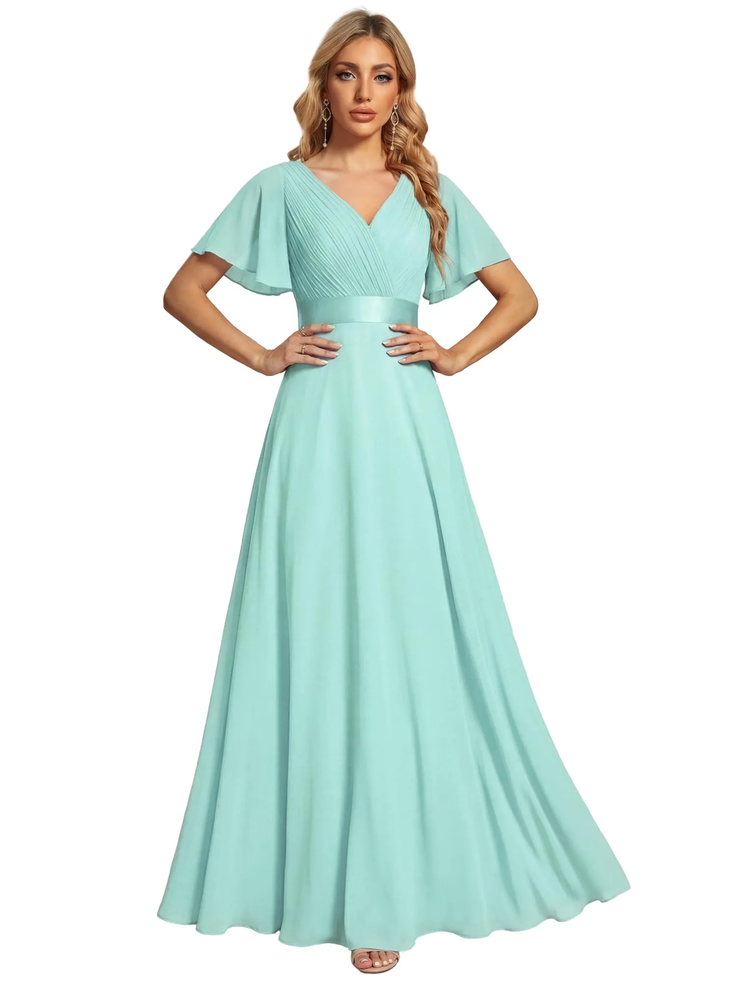 Ever Pretty Abito da cerimonia lungo donna scollo a V - immagine 1