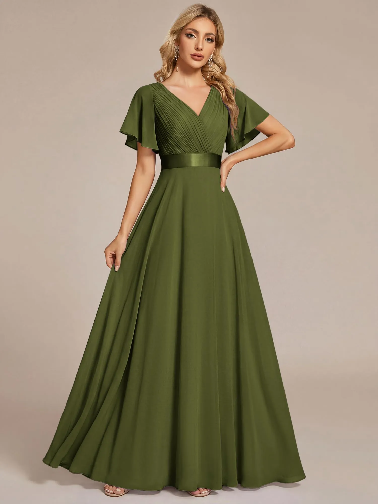 Ever Pretty Abito da cerimonia lungo donna scollo a V - immagine 5