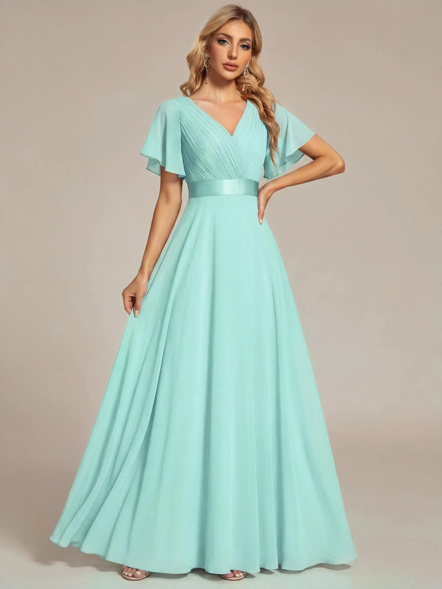 Ever Pretty Abito da cerimonia lungo donna scollo a V - immagine 4