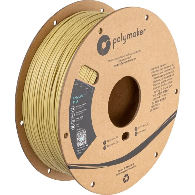 Filamento PLA Polymaker PolyLite PA02055 Beige 1,75 mm Facile Stampa - immagine 1