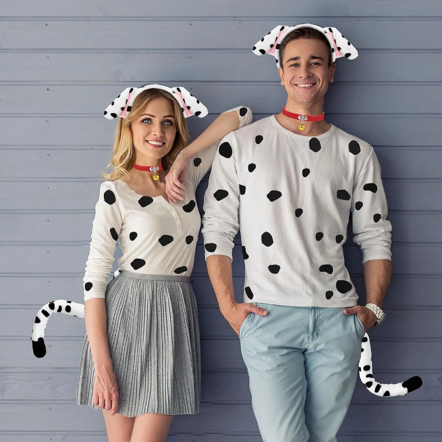 Silkenaire 4 Pezzi Costume per Cani Adulto Bassotto Costume Orecchie da Cane Set Rosso - immagine 2