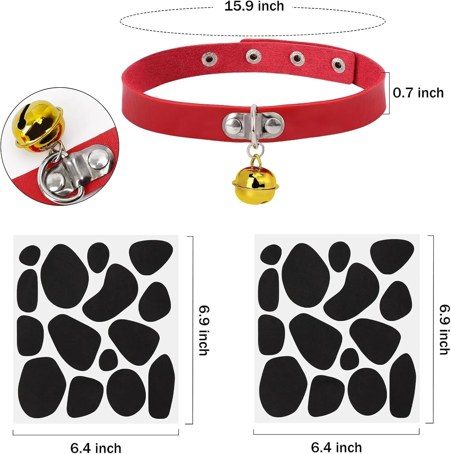 Silkenaire 4 Pezzi Costume per Cani Adulto Bassotto Costume Orecchie da Cane Set Rosso - immagine 5