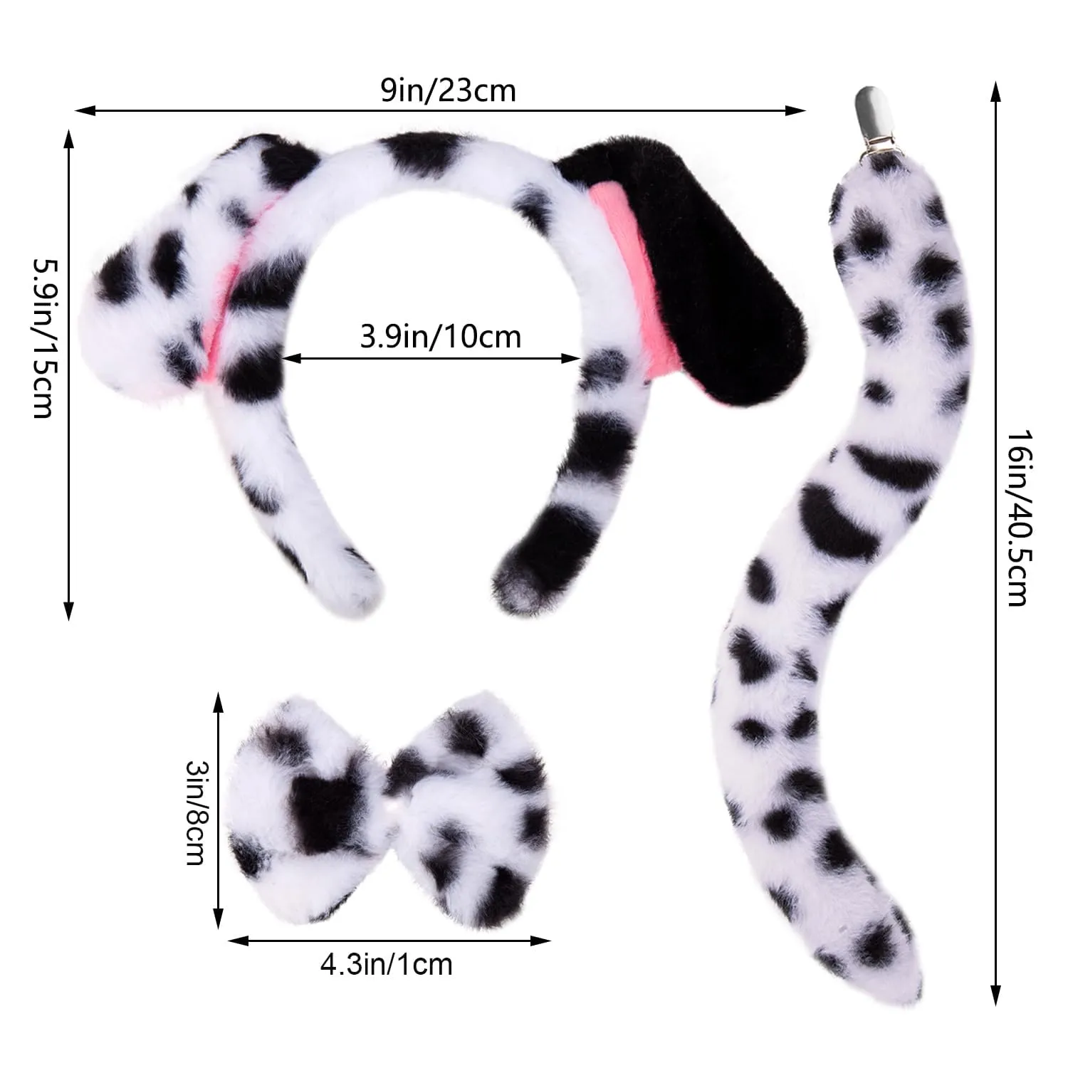 CATASTRBT Set di Accessori per Costume da Dalmata per Halloween Carnevale Feste Cosplay - immagine 2