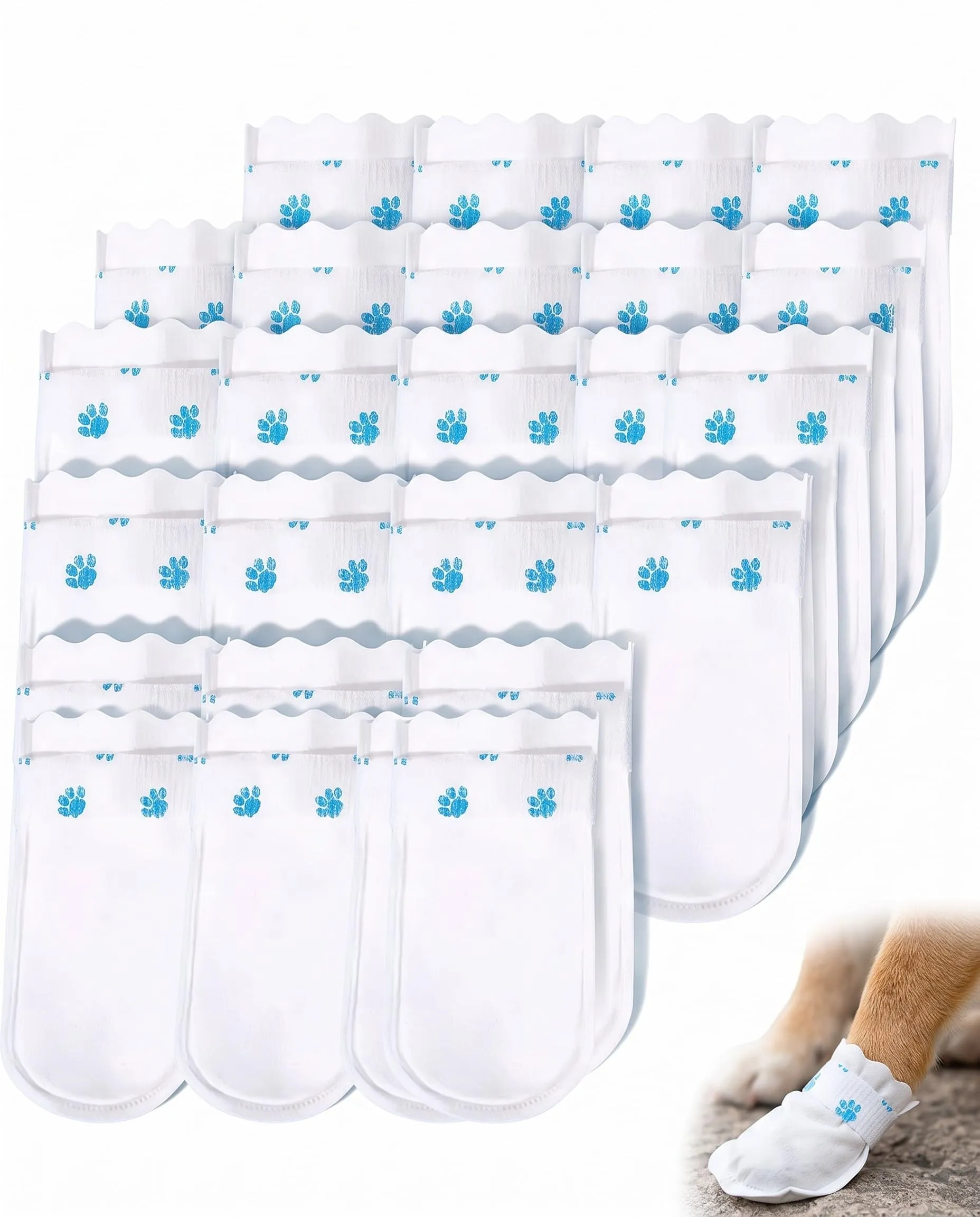 BEPSYOM 40 Copriscamosci Monouso per Cani, Impermeabili e Antiscivolo, Taglia Universale, Antispurco per Zampette: Ideale per Fango, Pioggia e Pavimenti Scivolosi in Casa - immagine 1