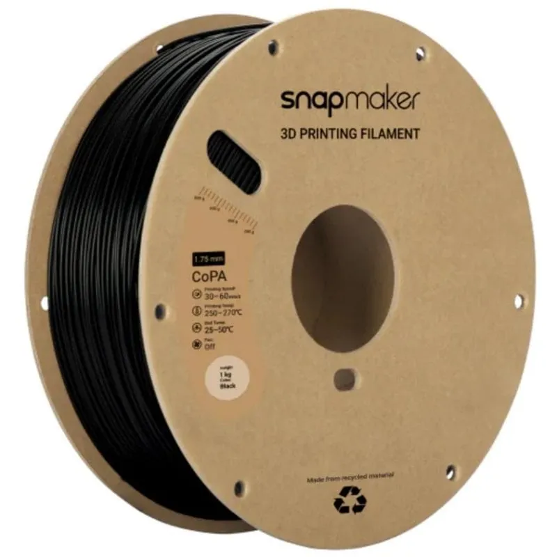 Filamento Nylon Snapmaker 34021 Nero 1,75 mm Alta Resistenza Termica Abrasione - immagine 1