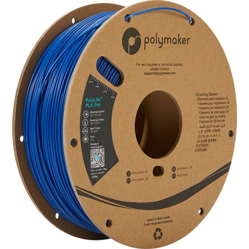 Filamento PLA Polymaker PolyLite PLA PRO PA07005 Blu 1,75 mm Alta Resistenza - immagine 1