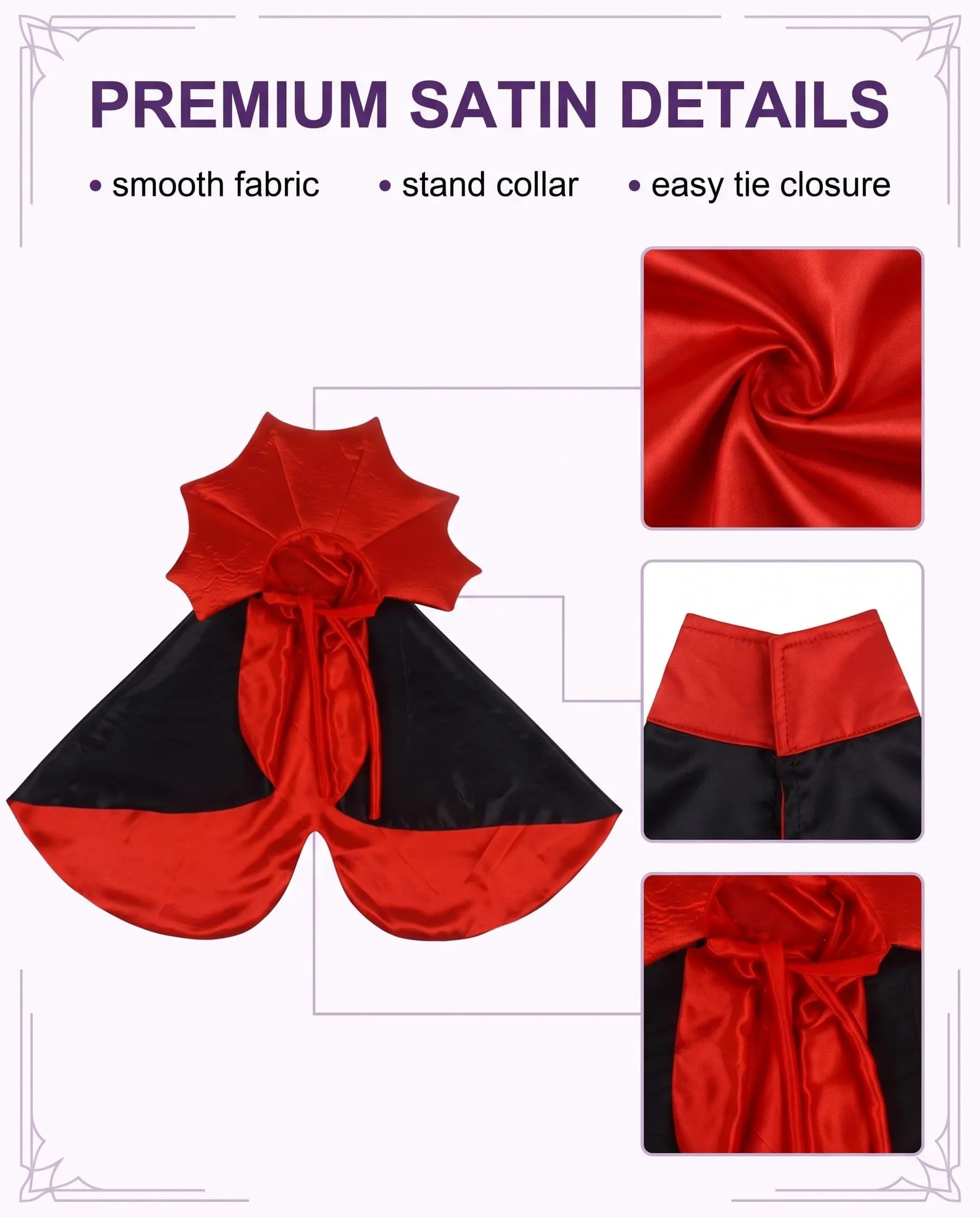 UXEWKL Costume Halloween per Gatto, 1 pz Mantello Leggero per Cani e Gatti, Vestiti Animali Domestici Traspiranti, Taglio Anatomico Confortevole per Feste e Foto Cosplay - immagine 3