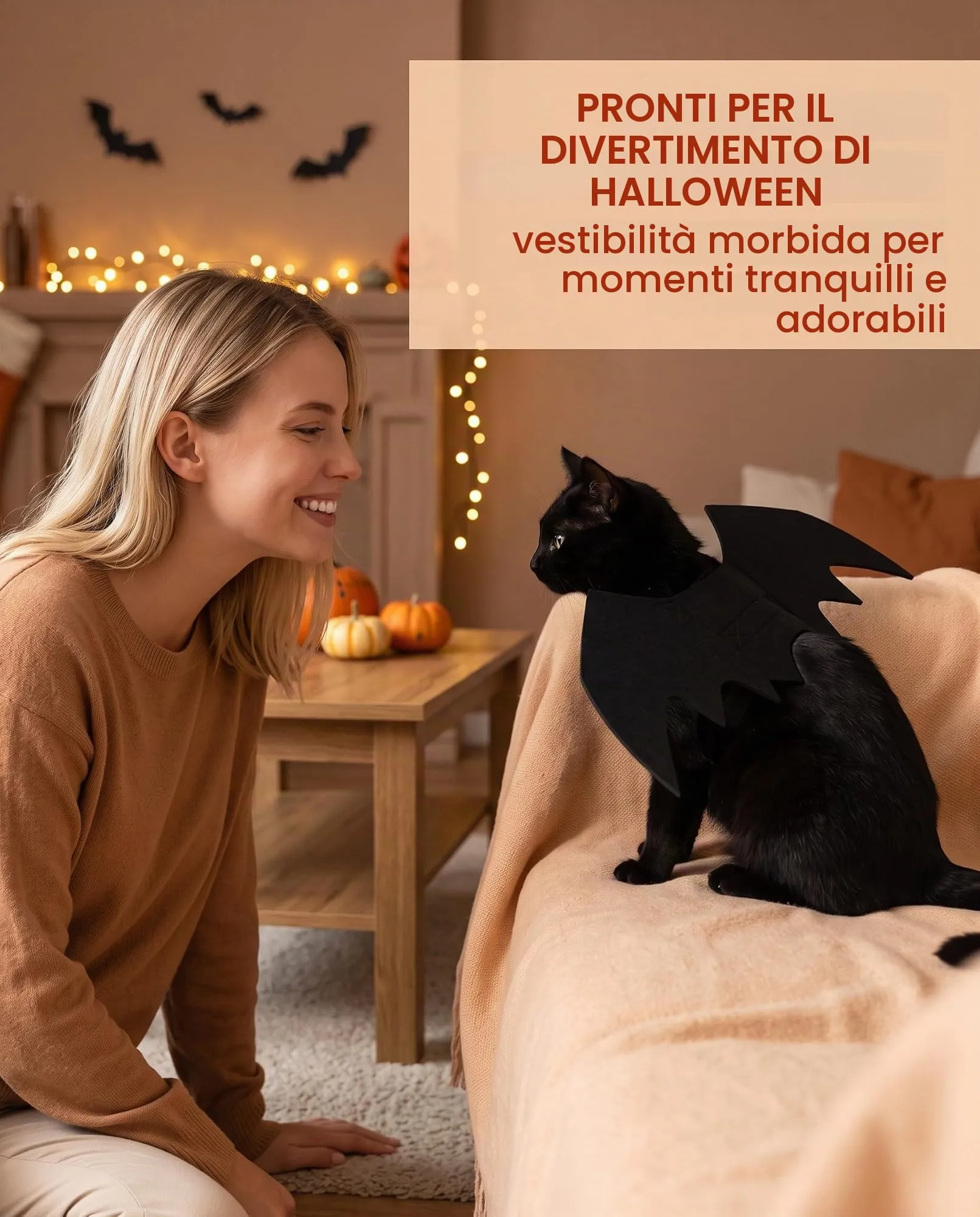 XALFST Ali Pipistrello Halloween per Cane e Gatto, 1 Pz Costume Completo Sottovuoto, Imbracatura Sicura e Ali Flessibili per Movimento Libero durante Celebrazioni e Foto - immagine 5