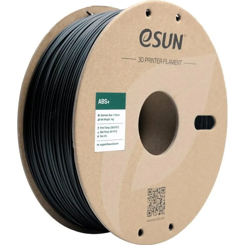 Filamento ABS eSUN ABS+ ABS+175B1P1 Nero 1,75 mm Robustezza Facilita Stampa - immagine 1