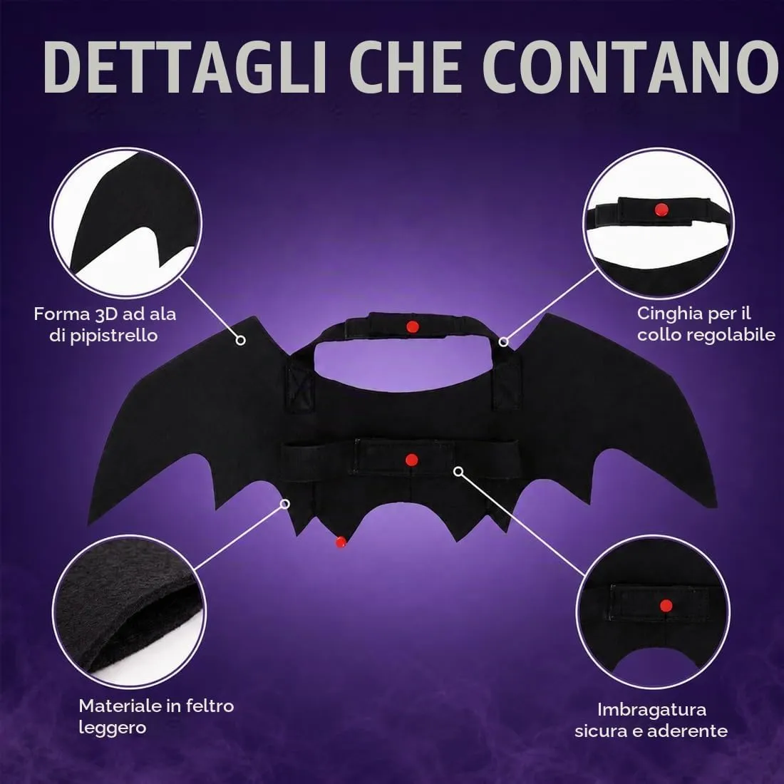 LBMOUD Halloween Costume halloween gatto per Animale Cane Gatto,ali pipistrello Costume da pipistrello,cosplay gatto - immagine 6