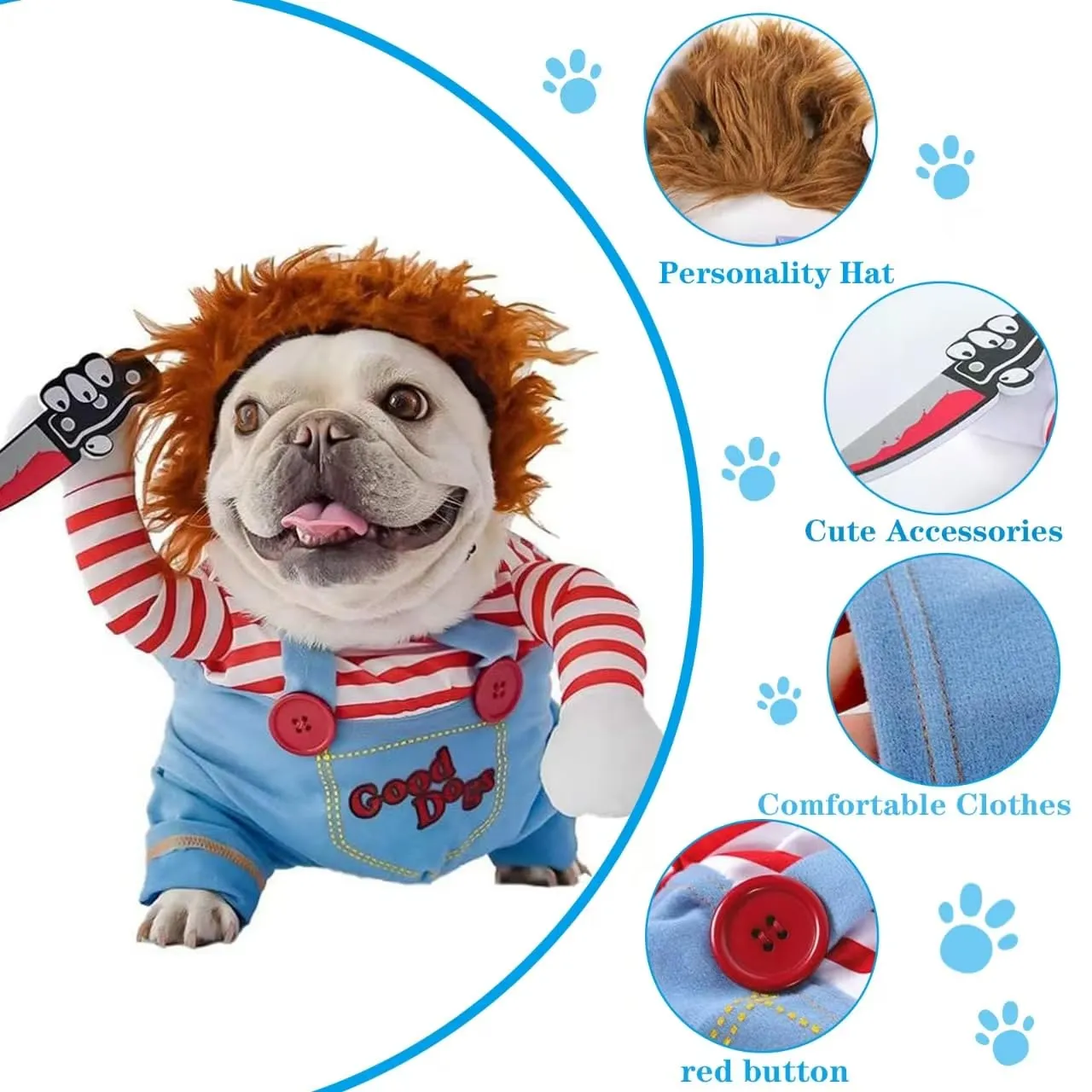 Vestiti per Animali di Halloween, Costume Animali Domestici per Halloween, Dog Awful Costume, Divertenti Costumi per Cani, per Cani di Taglia Grande, Media e Piccola, per Festival Feste Tema - immagine 3