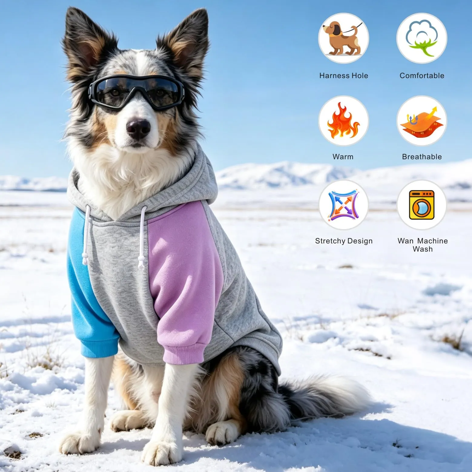 Dolahovy Cappuccio per cani abbigliamento per animali domestici felpe maglioni in cotone caldi giacche cappotti per cuccioli outfit per Chihuahua cani piccoli e medi gatti - immagine 4
