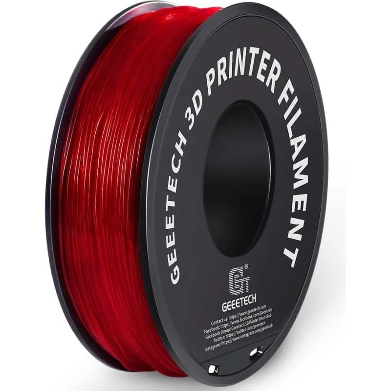 Filamento TPU GEEETECH 700-001-1428 Rosso 1,75 mm Alta Elasticità Facile Stampa - immagine 1