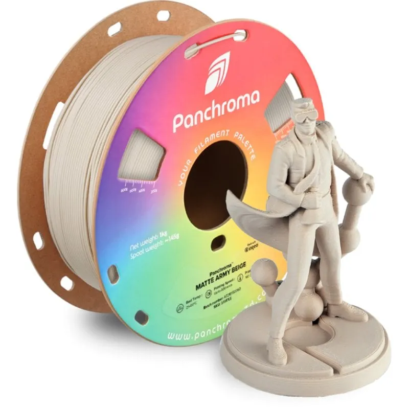 Filamento PLA Polymaker Panchroma Matte Beige 1,75 mm Superficie Opaca Facile Stampa - immagine 1