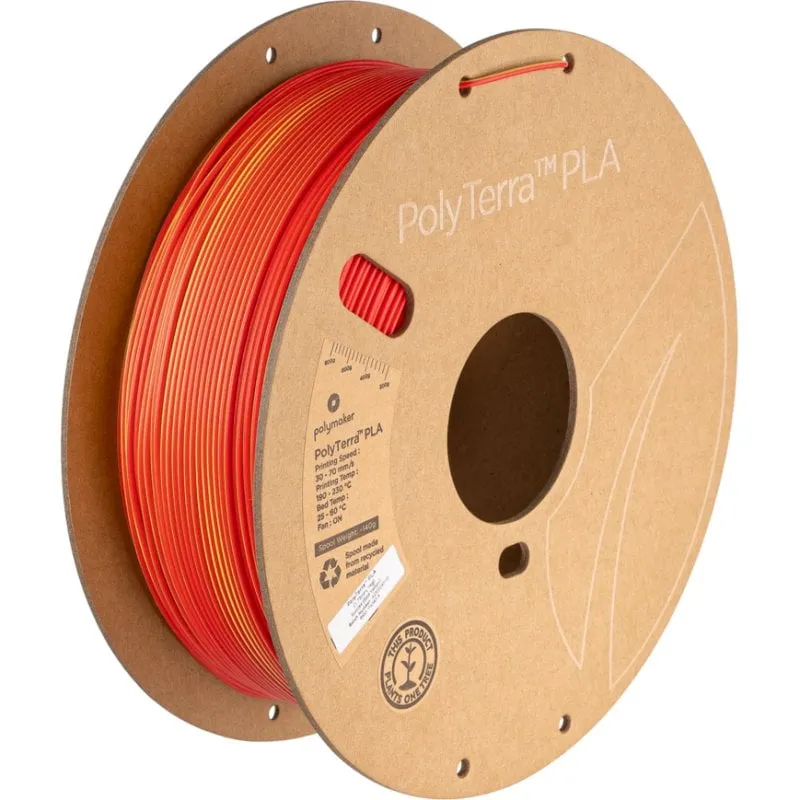 Filamento PLA Polymaker PolyTerra Dual Multicolore 1,75 mm Bioplastica Facile Stampa - immagine 1