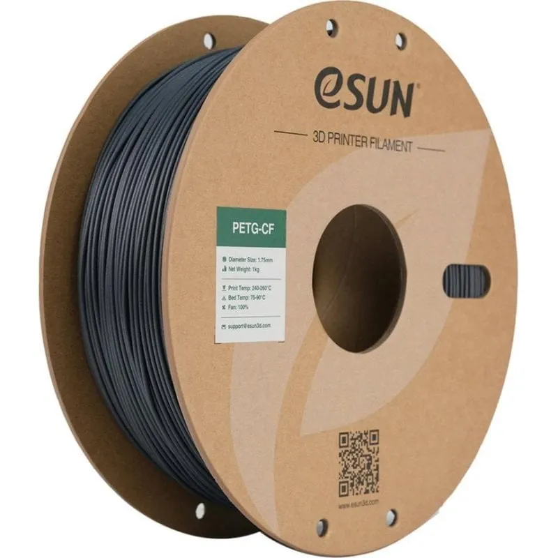Filamento PETG-CF eSUN PETG-CF175D-H1TZ1 Grigio 1,75 mm Caricato Fibra Carbonio - immagine 1