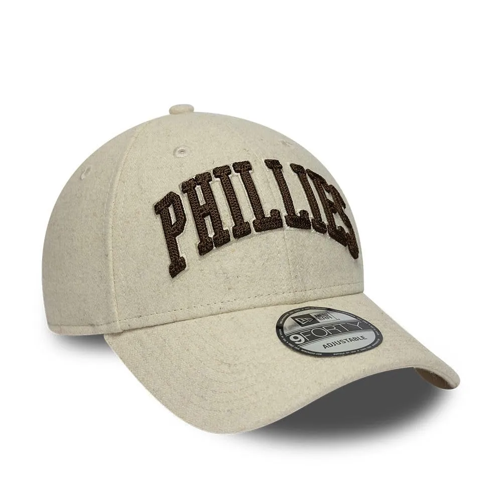 New Era Philadelphia Phillies Wordmark 9Forty Berretto in Lana Beige - immagine 3