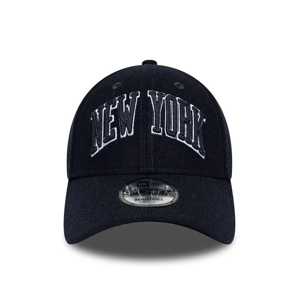 New Era New York Yankees Wordmark 9Forty Adjustable Cappellino Blu - immagine 2