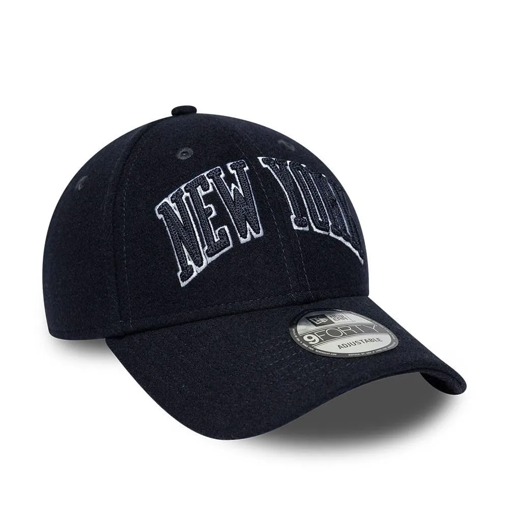 New Era New York Yankees Wordmark 9Forty Adjustable Cappellino Blu - immagine 3