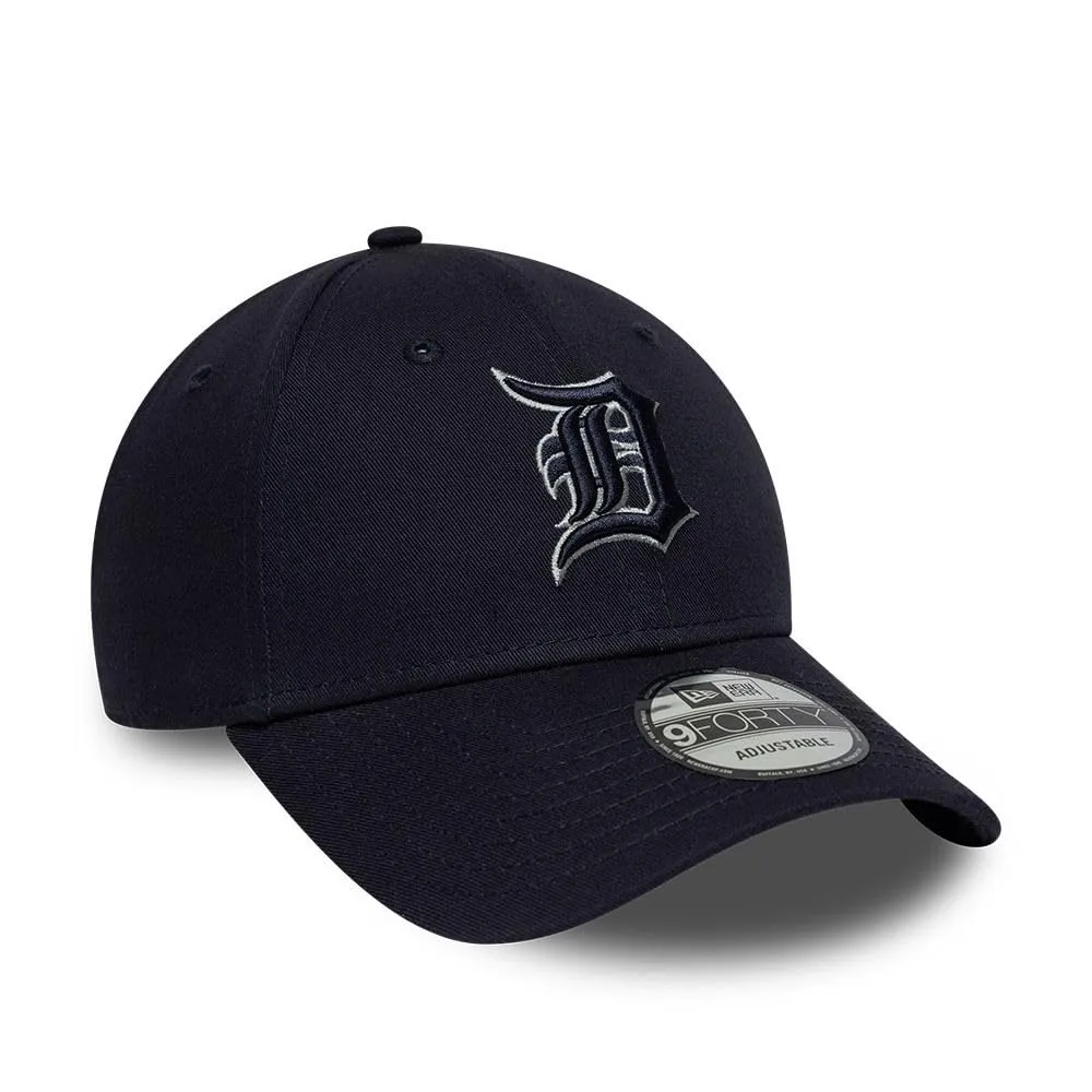 New Era Detroit Tigers Team Outline 9Forty Adjustable Cappellino Blu - immagine 3