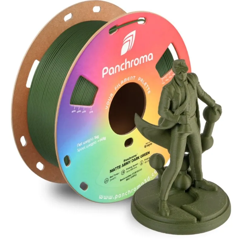 Filamento PLA Polymaker Panchroma Matte Verde 1,75 mm Superficie Opaca Facile Adesione - immagine 1