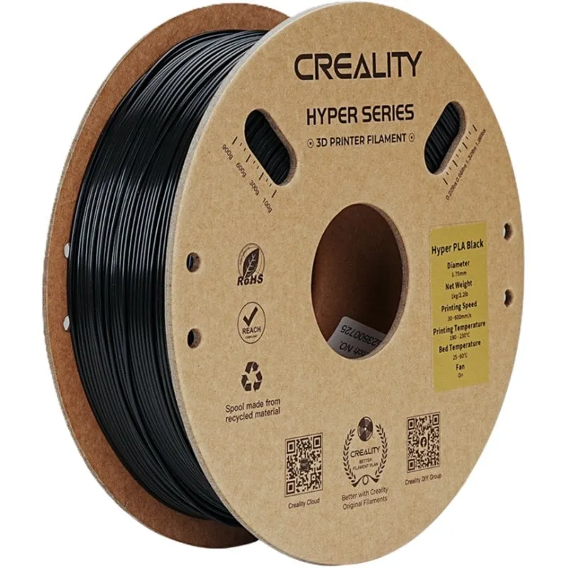 Filamento PLA Creality Hyper PLA Nero 1,75 mm Alta Velocità Precisione - immagine 1